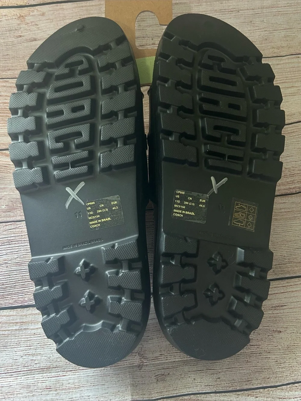 Coach Jesse Slide Sandals Black EVA Logo Men's Size 11